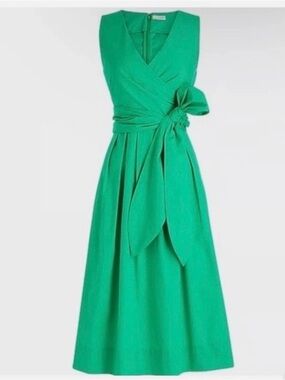 J. By J. Crew Sleeveless Wrap Midi Dress in Bright Green